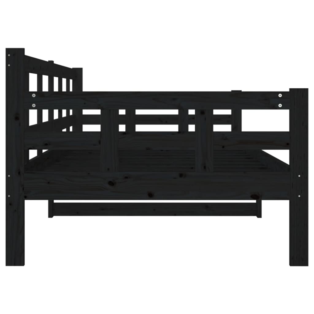 Daybed Black Solid Pine 90x200 cm