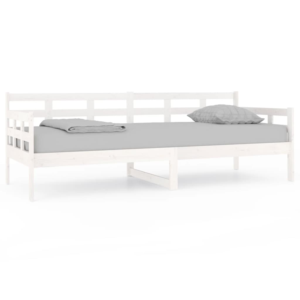 Daybed White Solid Pine Wood 80x200 cm