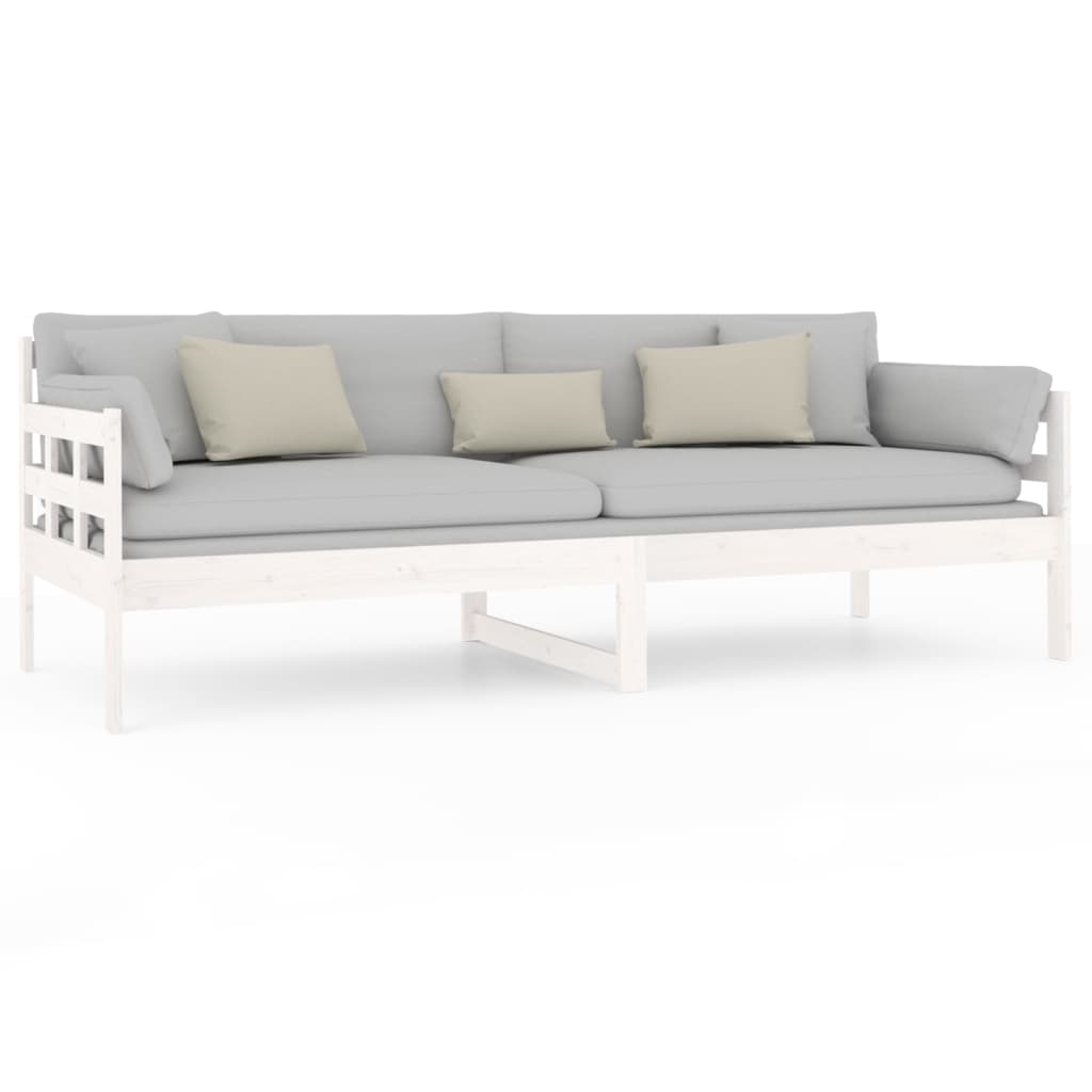 Daybed White Solid Pine Wood 80x200 cm