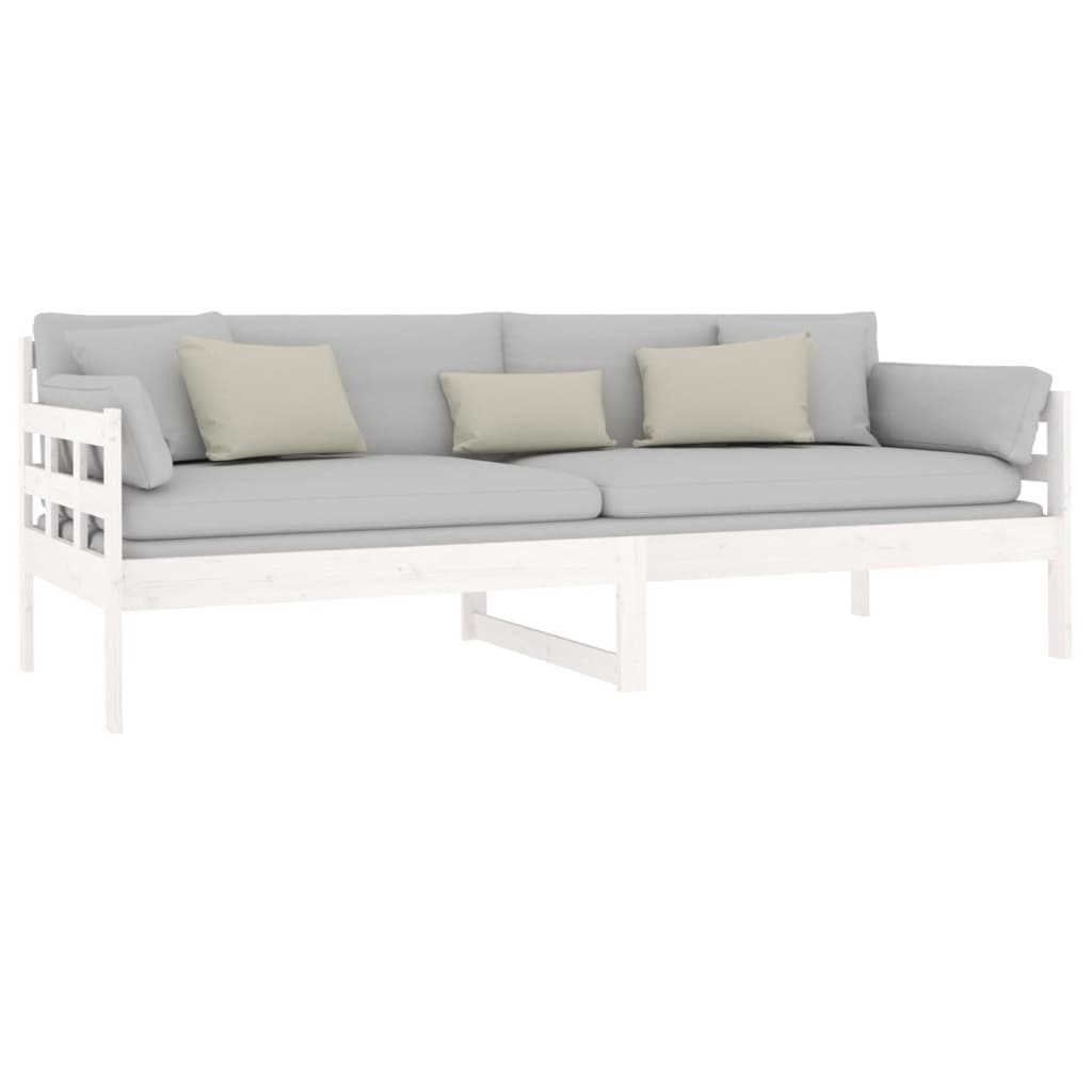 Daybed White Solid Pine Wood 80x200 cm