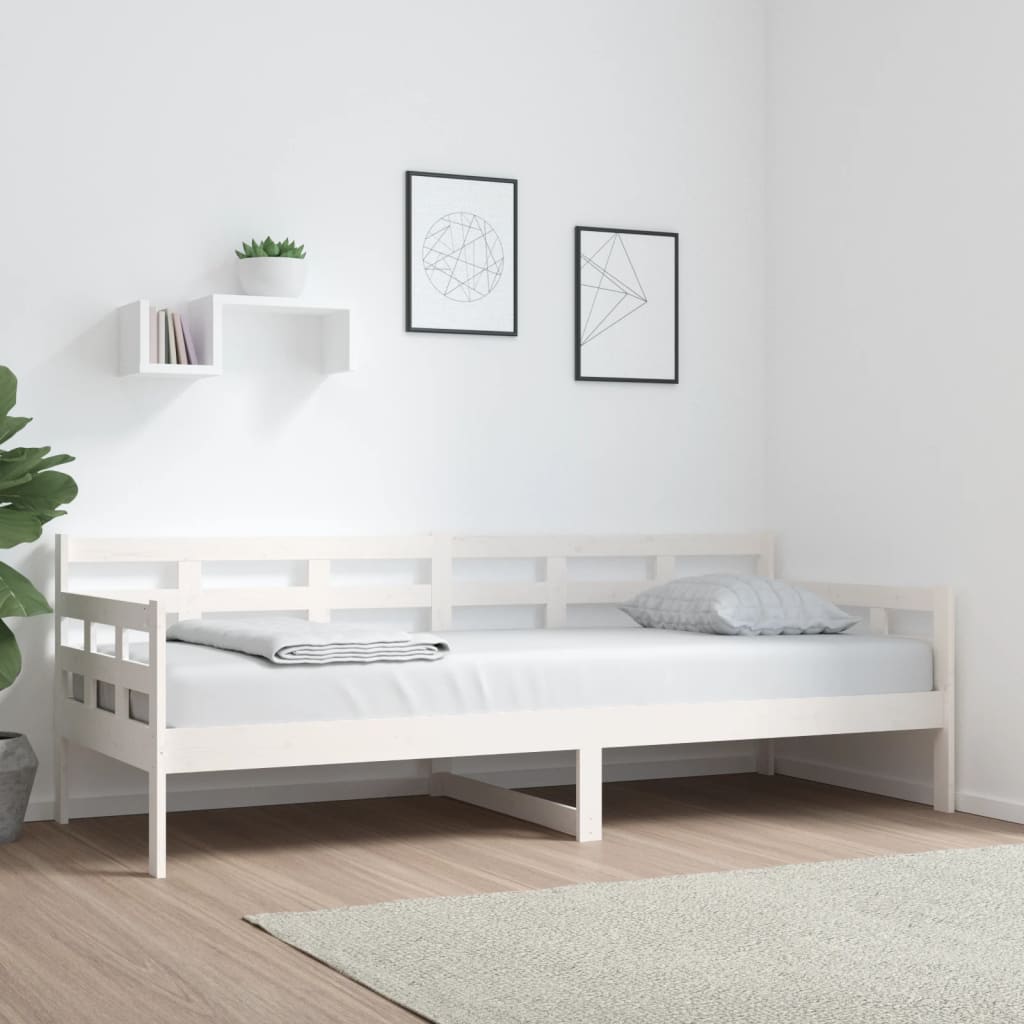 Daybed White Solid Pine Wood 80x200 cm