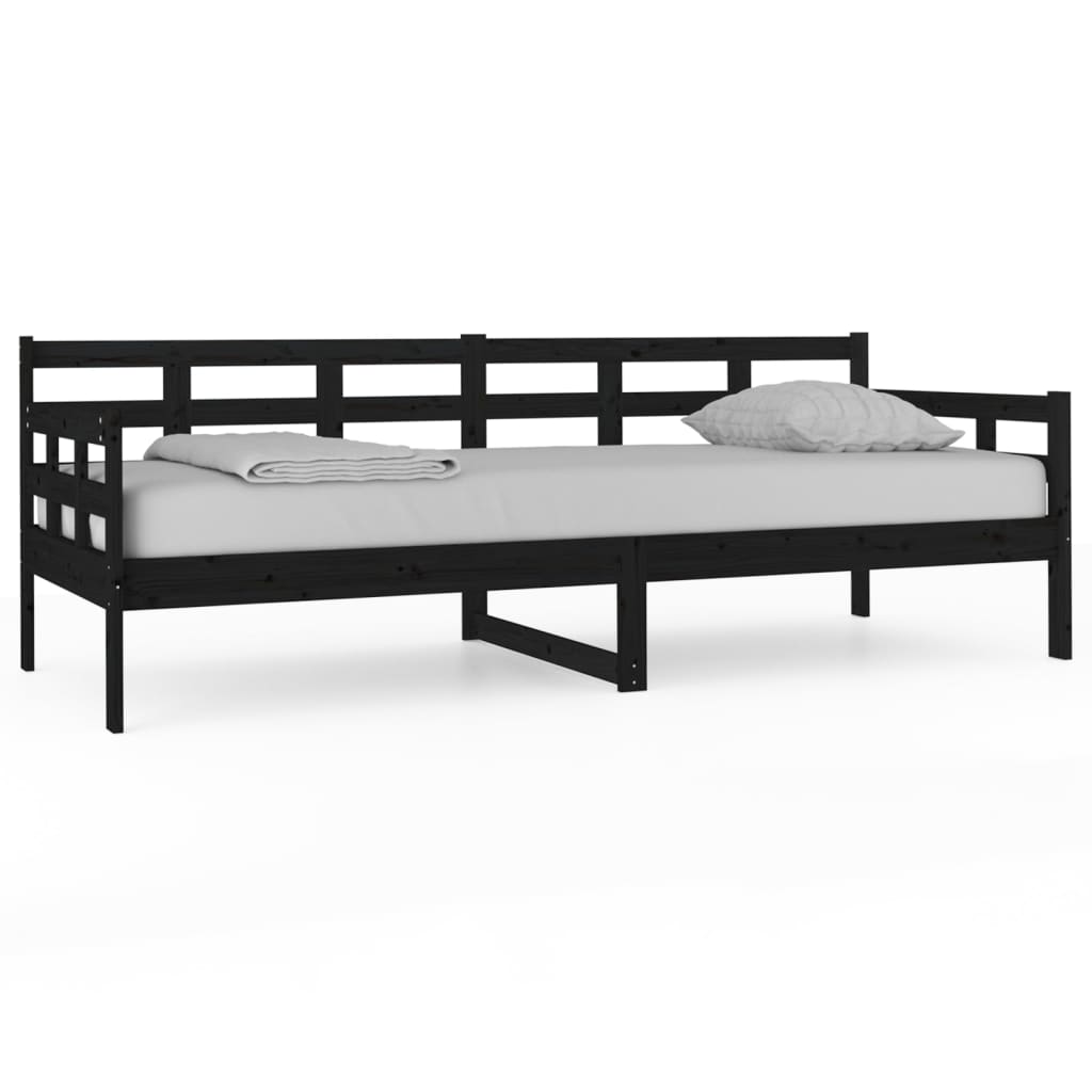 Daybed Black Solid Pine 80x200 cm