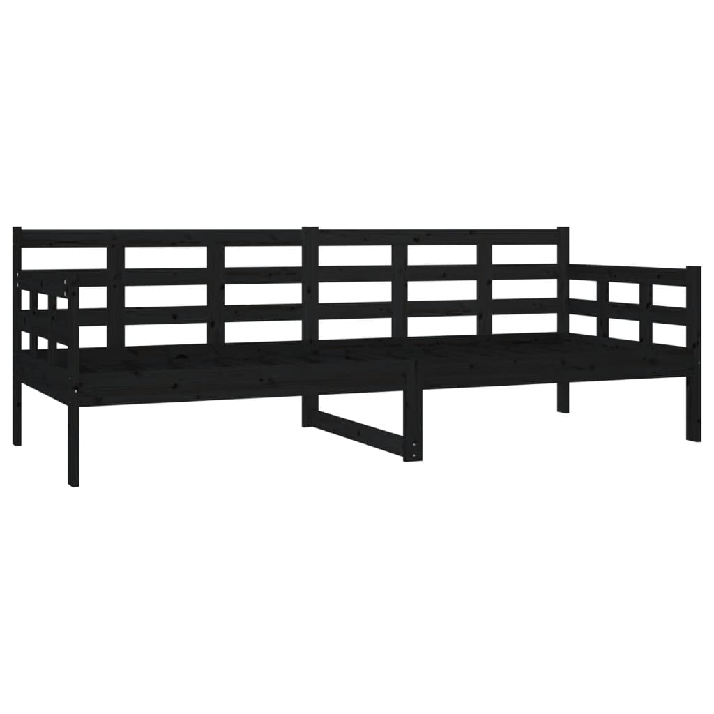 Daybed Black Solid Pine 80x200 cm