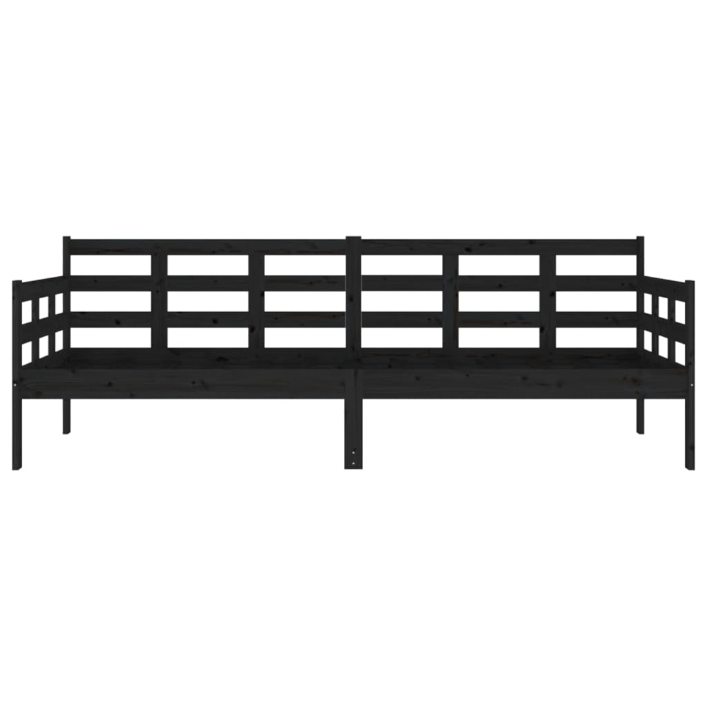 Daybed Black Solid Pine 80x200 cm