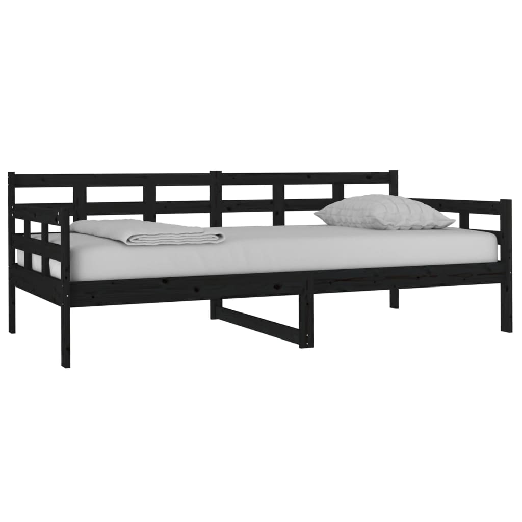 Daybed Black Solid Pine 90x190 cm