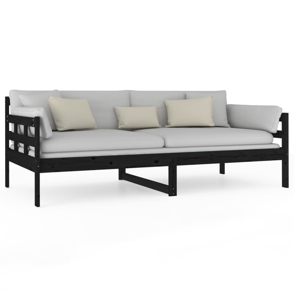 Daybed Black Solid Pine 90x190 cm