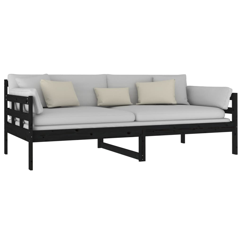 Daybed Black Solid Pine 90x190 cm