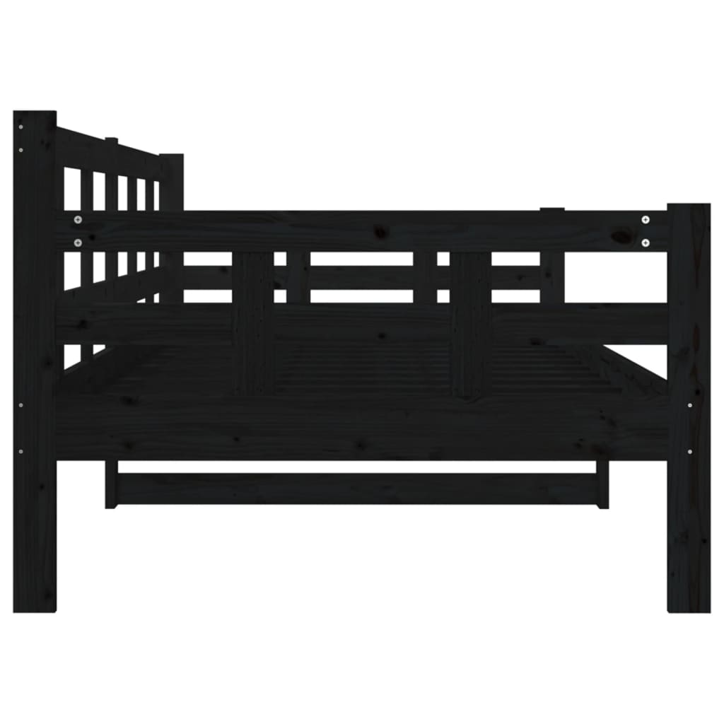 Daybed Black Solid Pine 90x190 cm