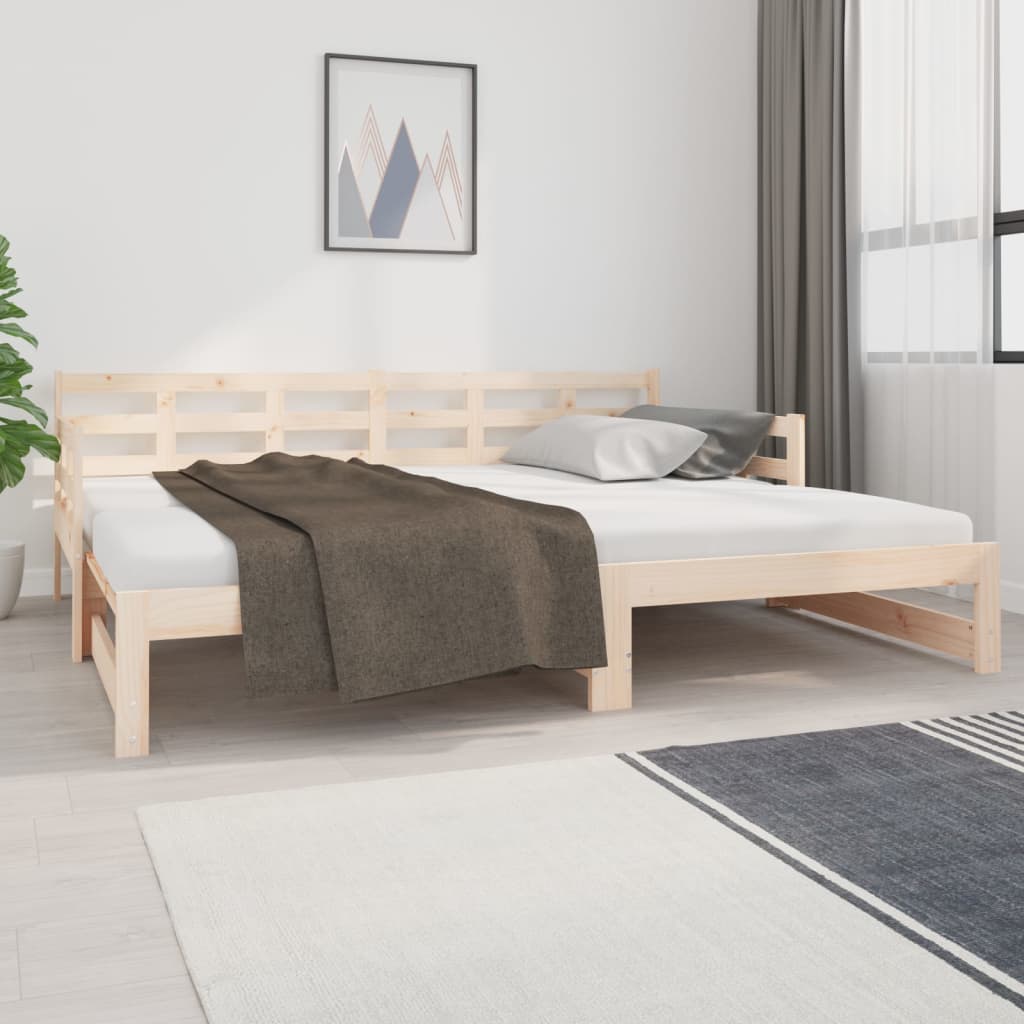 Daybed extendable solid pine wood 2x(90x200) cm