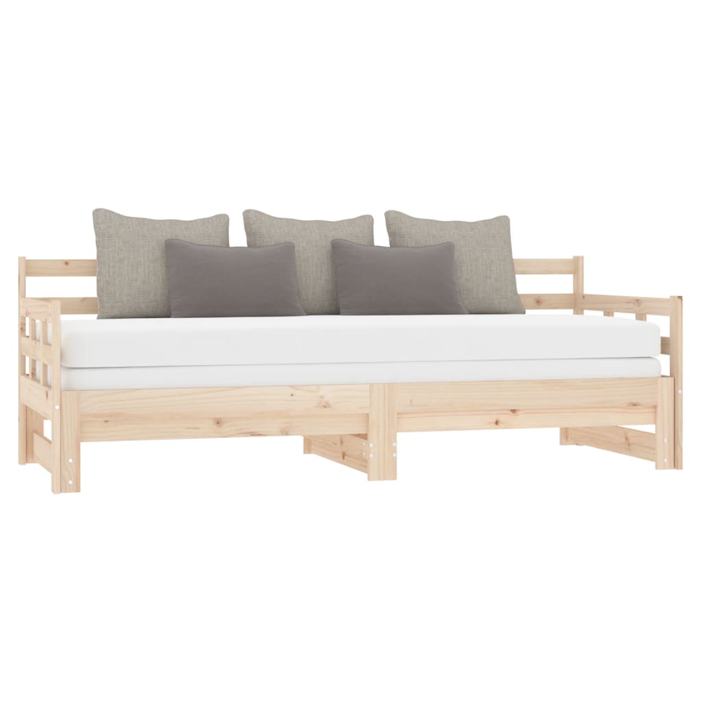 Daybed extendable solid pine wood 2x(90x200) cm