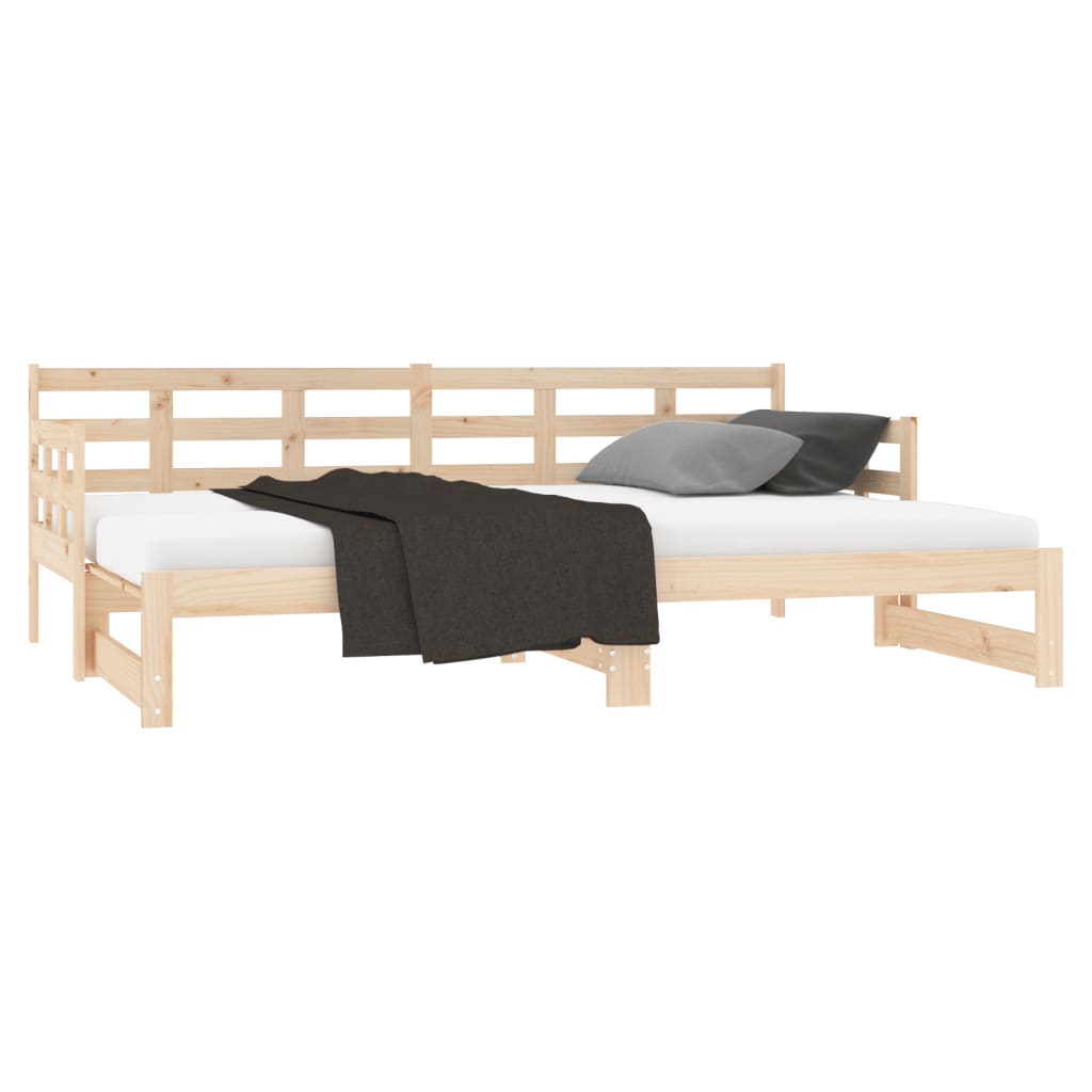 Daybed extendable solid pine wood 2x(90x200) cm