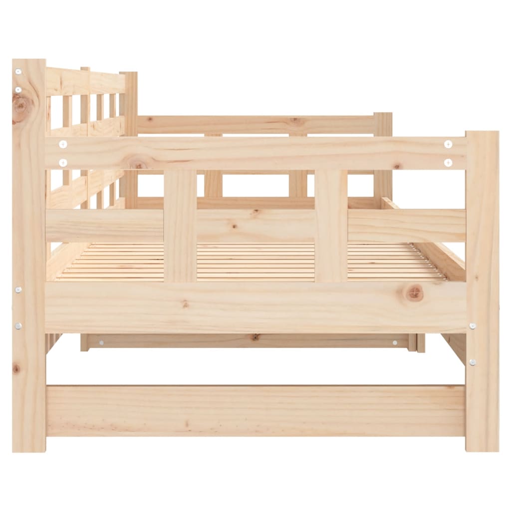 Daybed extendable solid pine wood 2x(90x200) cm