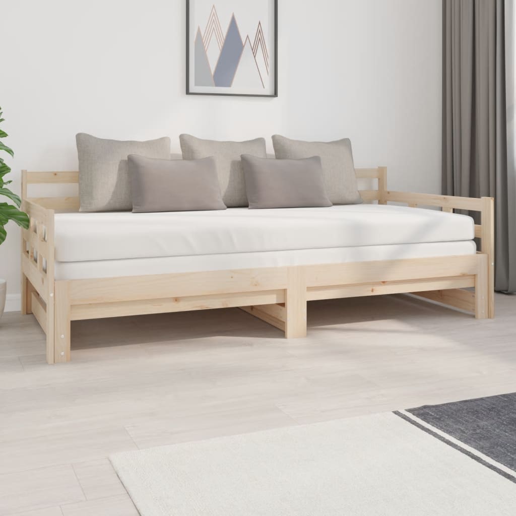 Daybed extendable solid pine wood 2x(90x200) cm