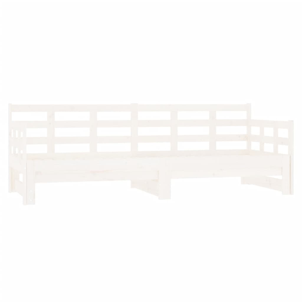 Daybed Extendable White Solid Pine 2x(90x200) cm