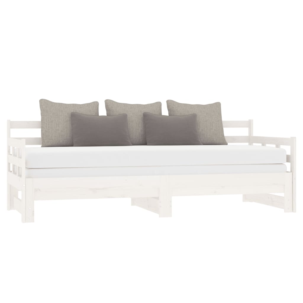 Daybed Extendable White Solid Pine 2x(90x200) cm