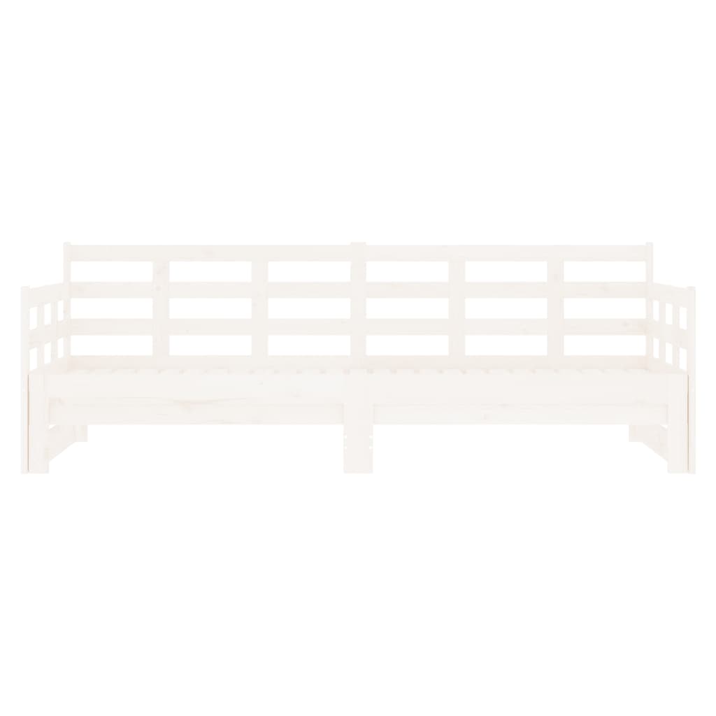 Daybed Extendable White Solid Pine 2x(90x200) cm