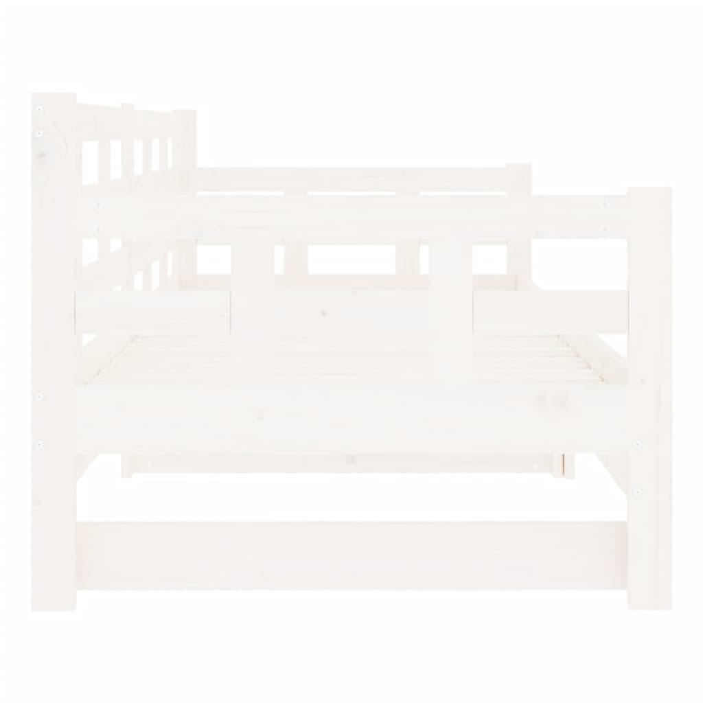 Daybed Extendable White Solid Pine 2x(90x200) cm