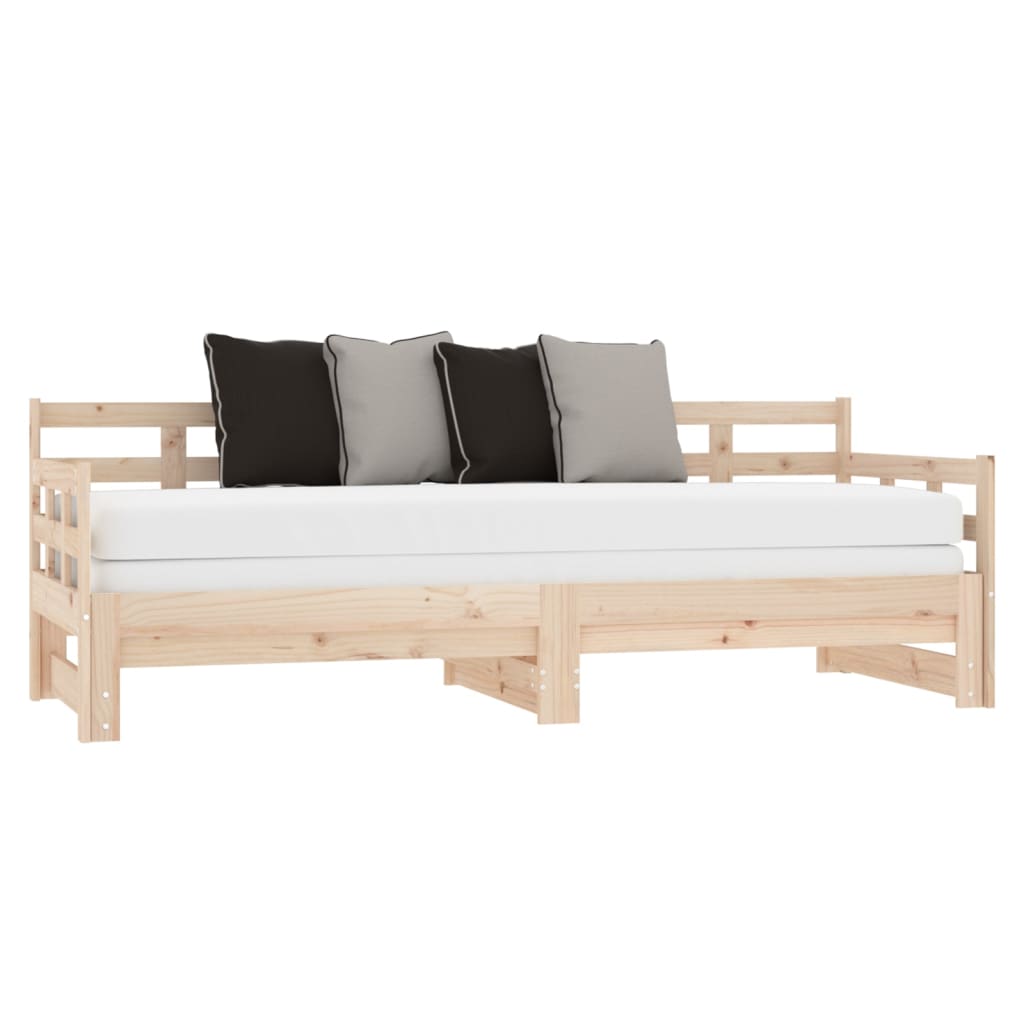 Daybed extendable solid pine wood 2x(80x200) cm