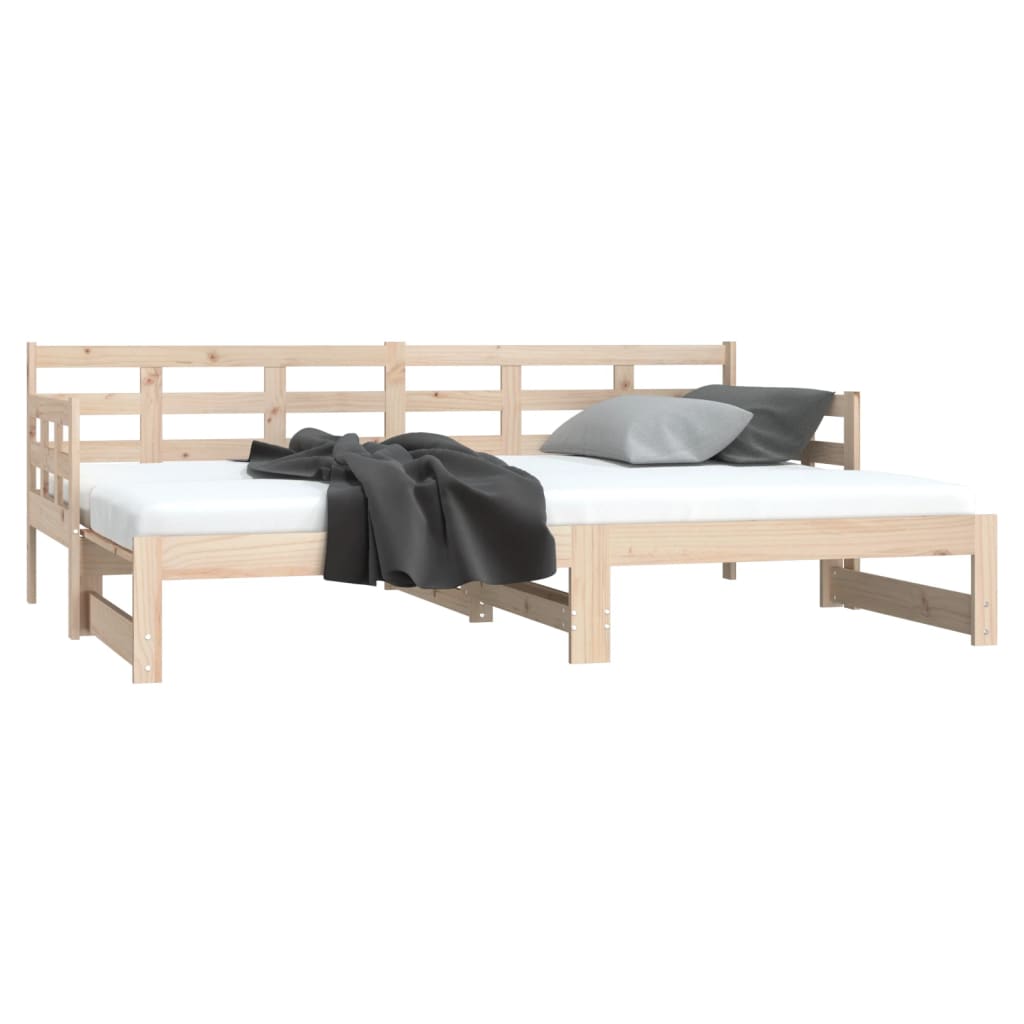 Daybed extendable solid pine wood 2x(80x200) cm