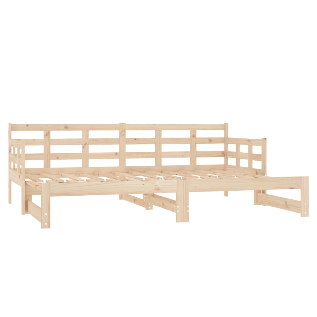 Daybed extendable solid pine wood 2x(80x200) cm