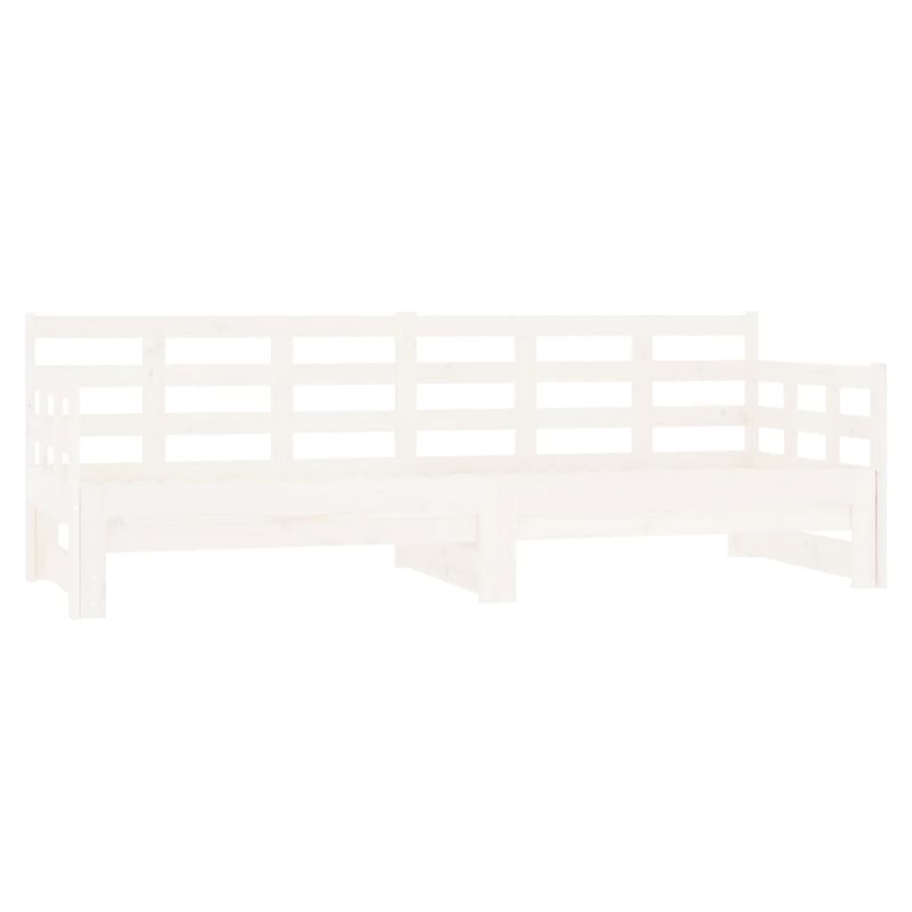 Daybed Extendable White Solid Pine 2x(80x200) cm