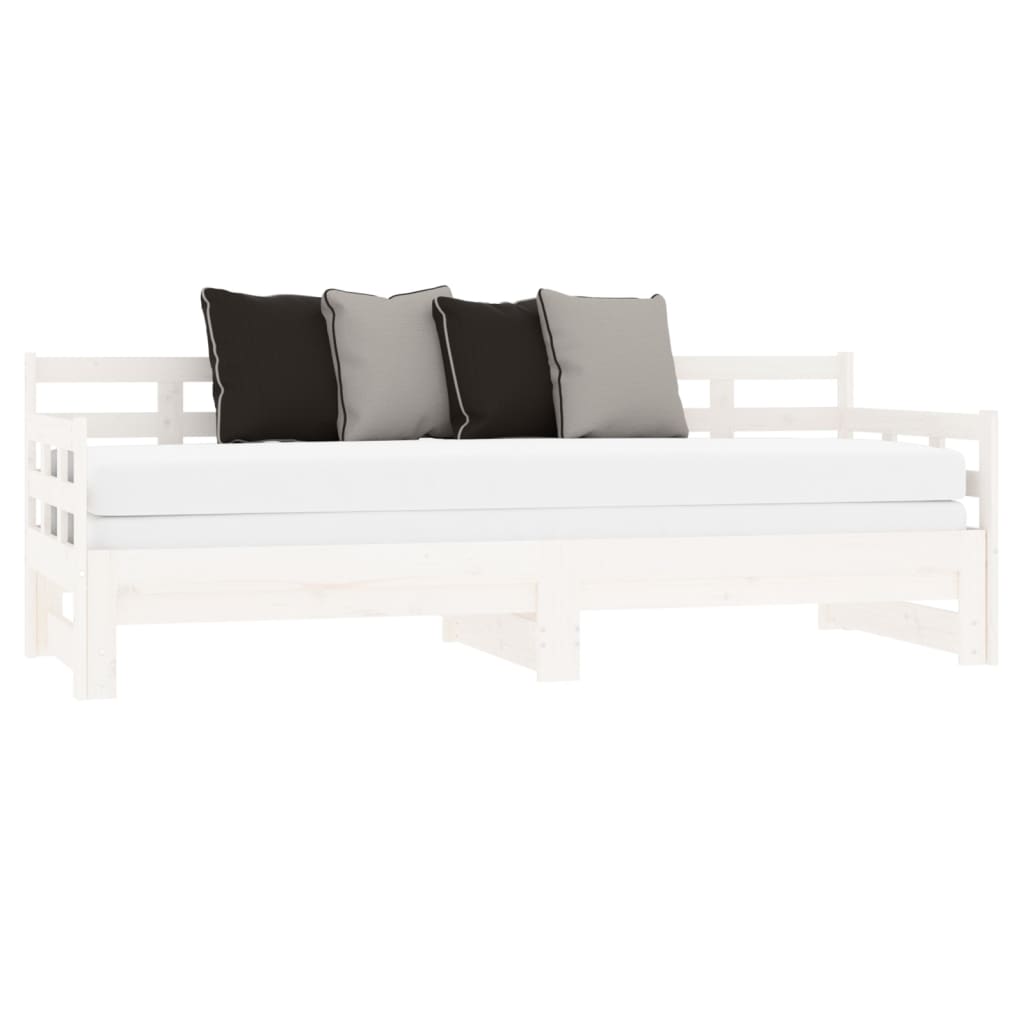 Daybed Extendable White Solid Pine 2x(80x200) cm