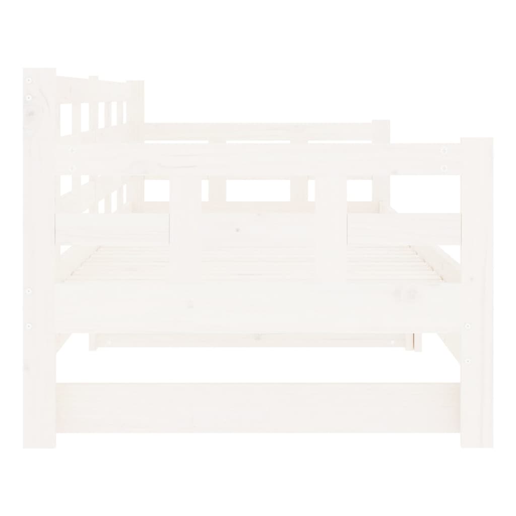 Daybed Extendable White Solid Pine 2x(80x200) cm