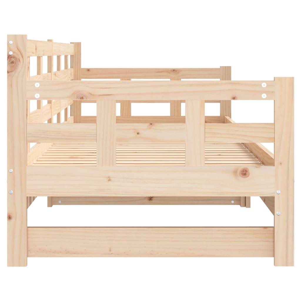 Daybed extendable solid pine wood 2x(90x190) cm