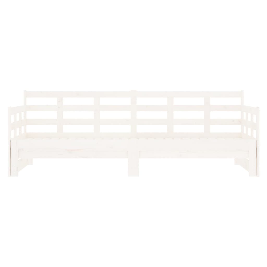 Daybed Extendable White Solid Pine 2x(90x190) cm