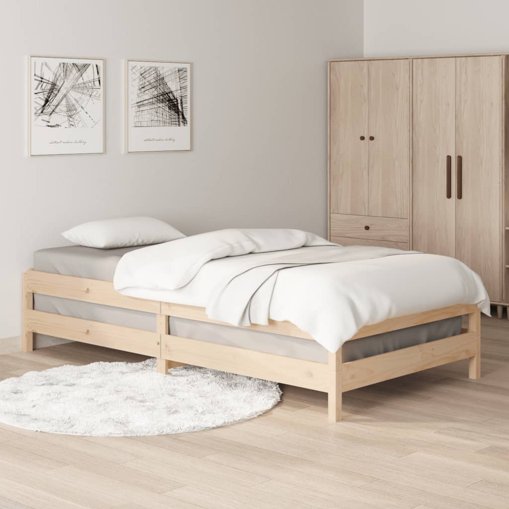 Stacking bed 100x200 cm solid pine wood