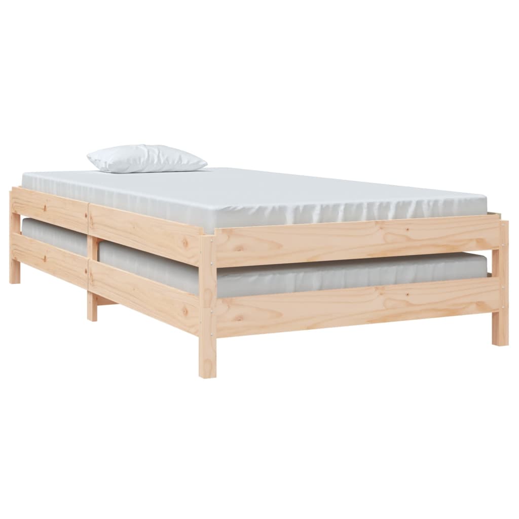 Stacking bed 100x200 cm solid pine wood