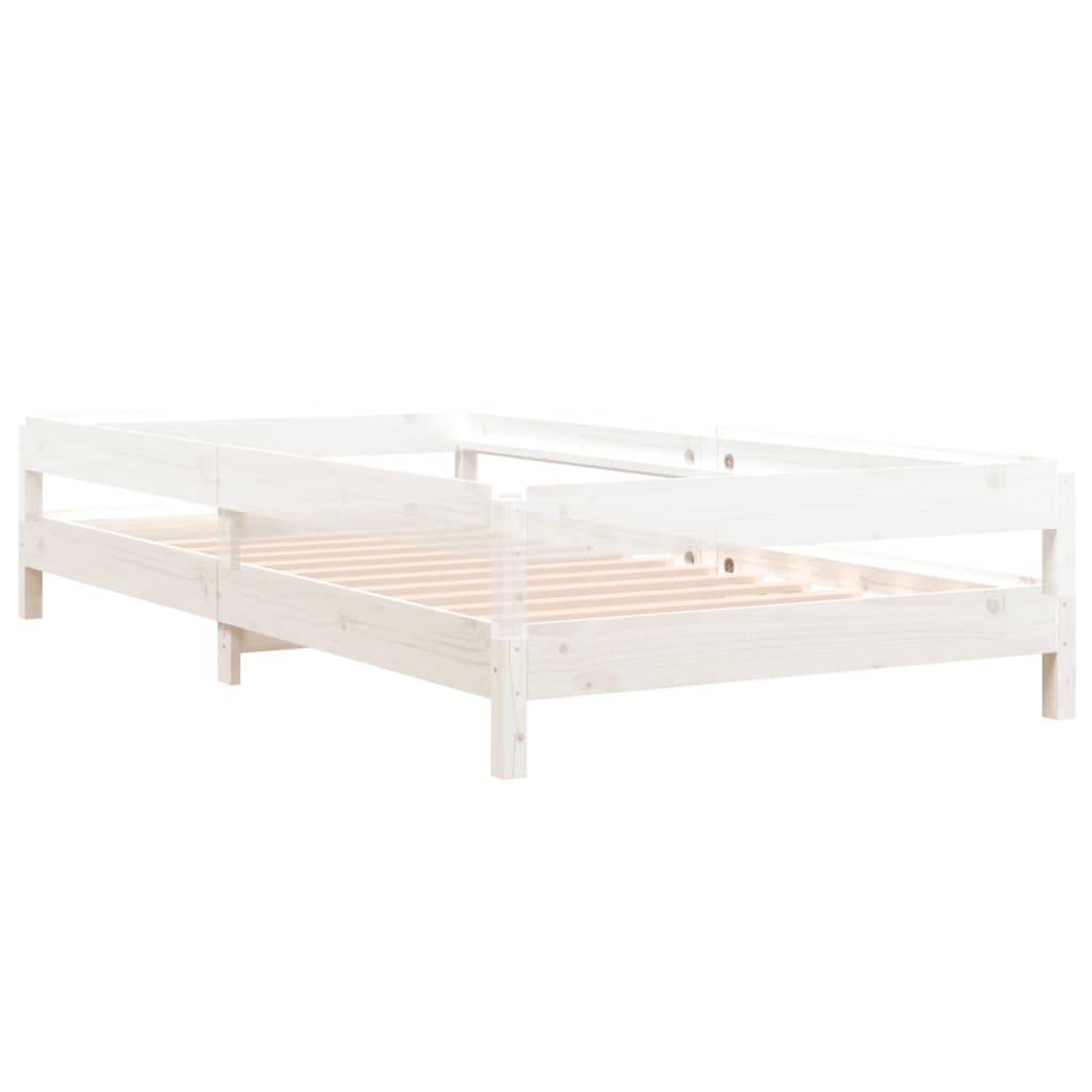 Stacking Bed White 100x200 cm Solid Pine Wood