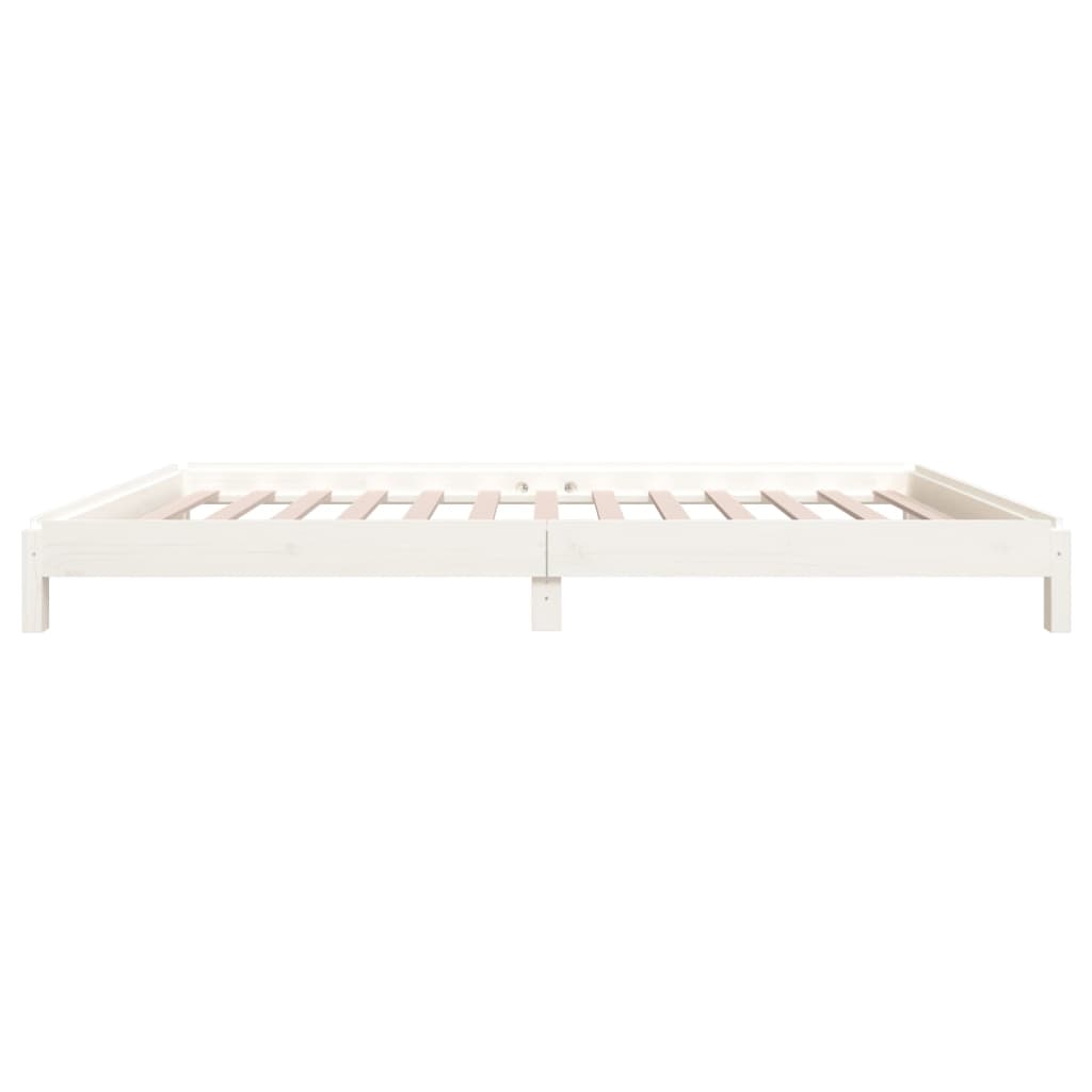 Stacking Bed White 100x200 cm Solid Pine Wood