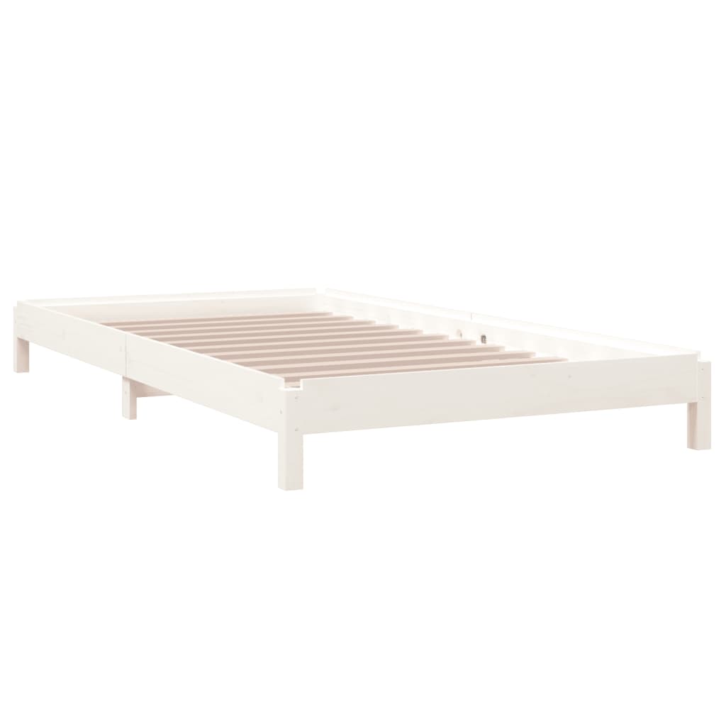 Stacking Bed White 90x200 cm Solid Pine