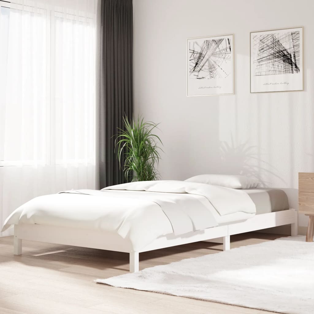 Stacking Bed White 90x200 cm Solid Pine