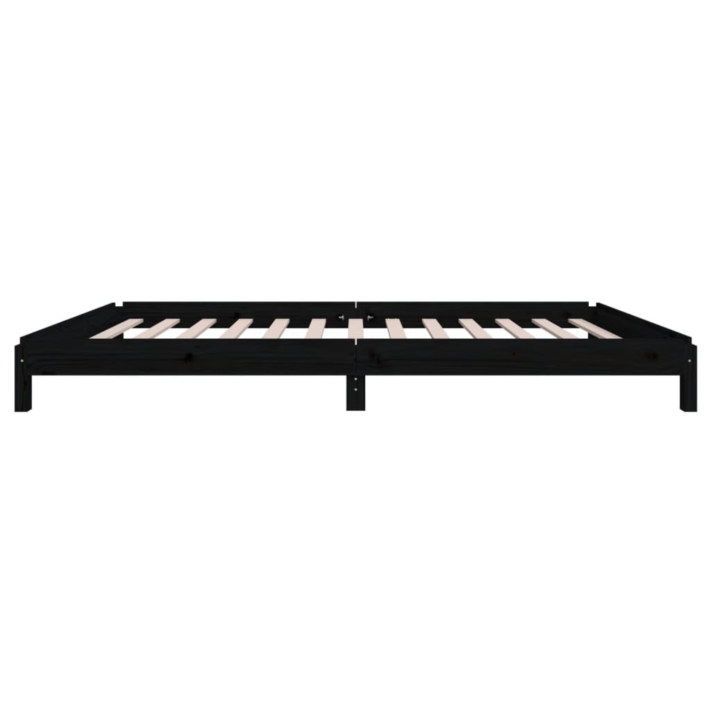 Stacking Bed Black 90x200 cm Solid Pine