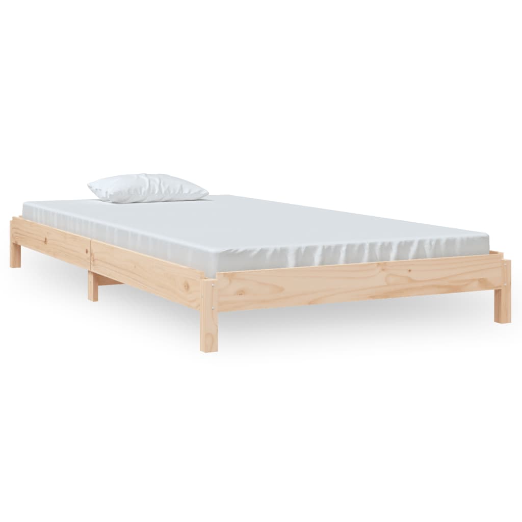 Stacking Bed Black 80x200 cm Solid Pine