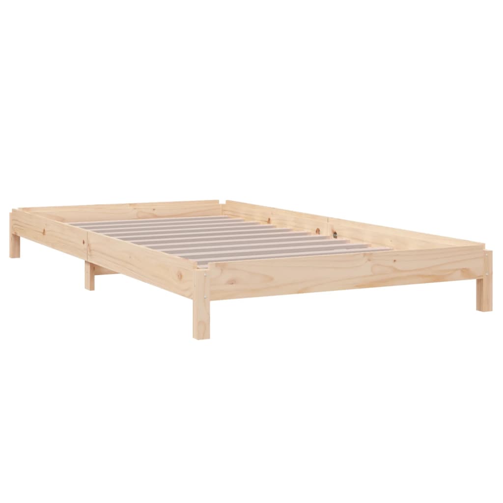 Stacking Bed Black 80x200 cm Solid Pine