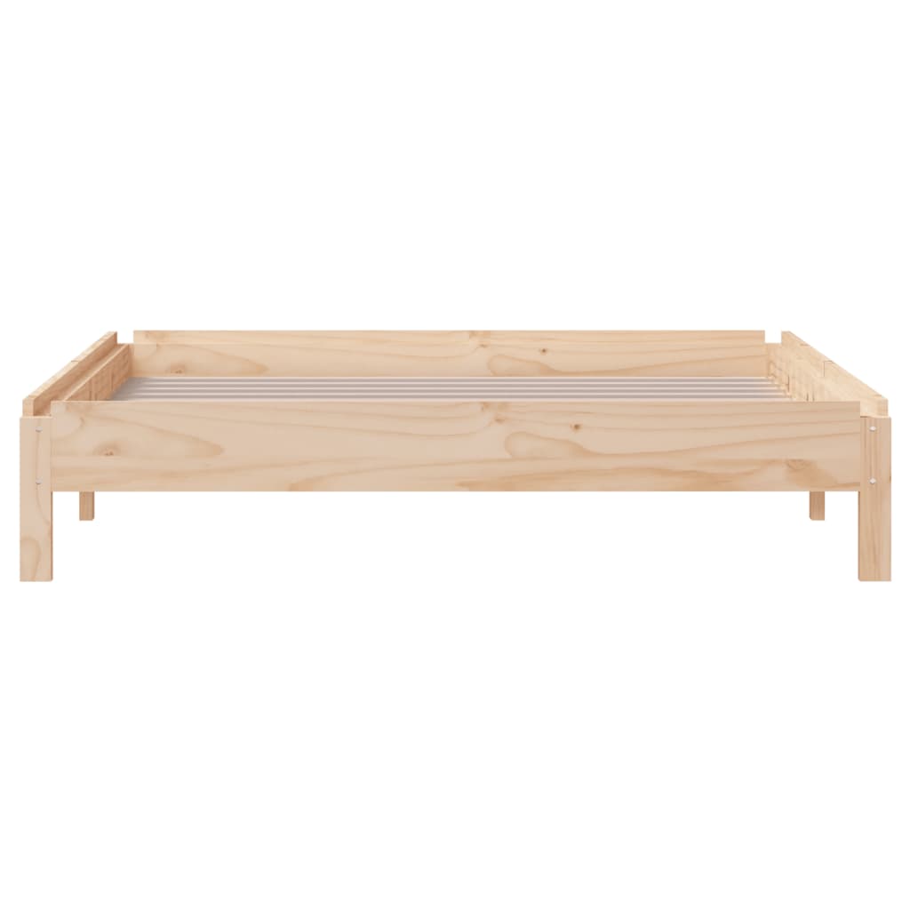 Stacking Bed Black 80x200 cm Solid Pine