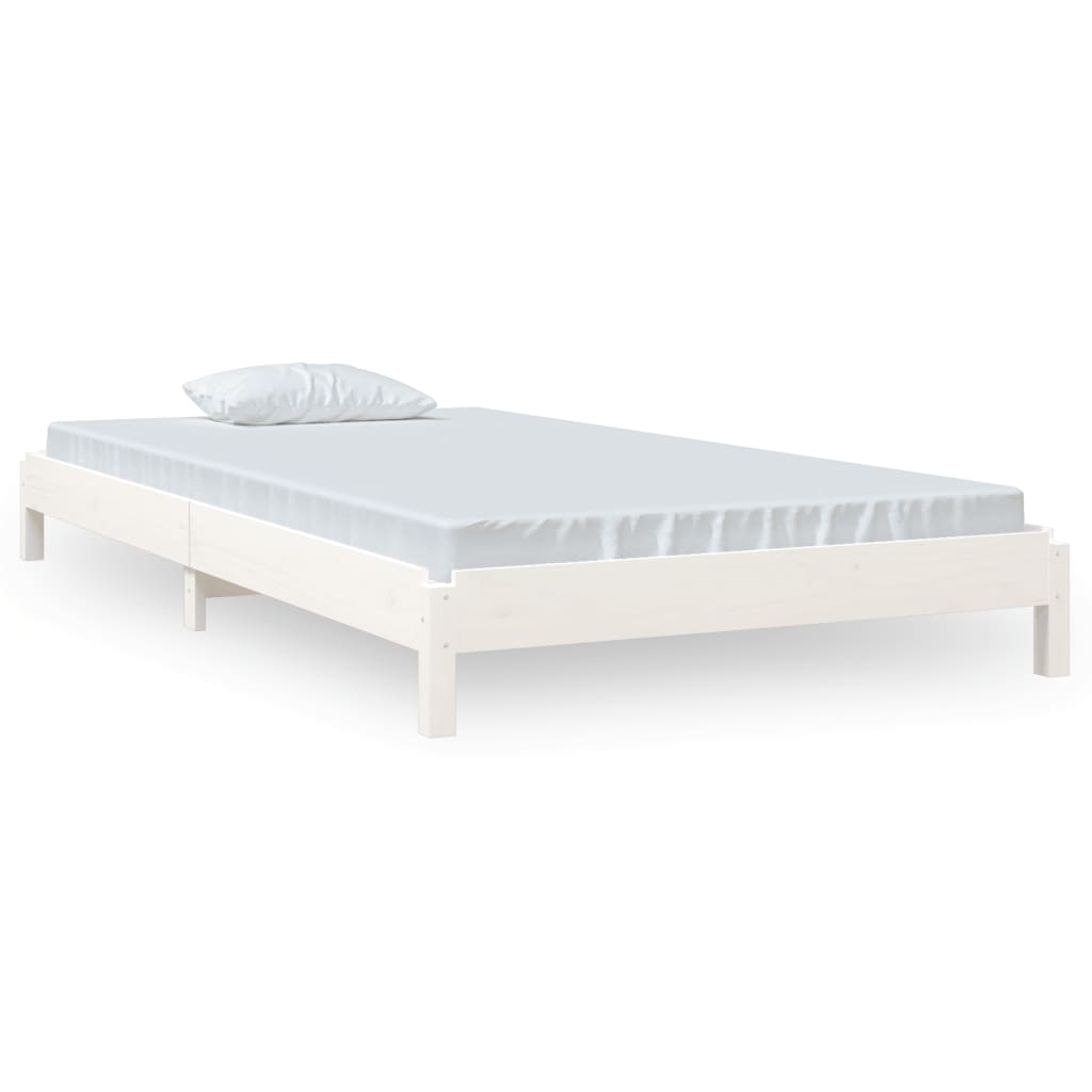 Stacking Bed White 80x200 cm Solid Pine Wood