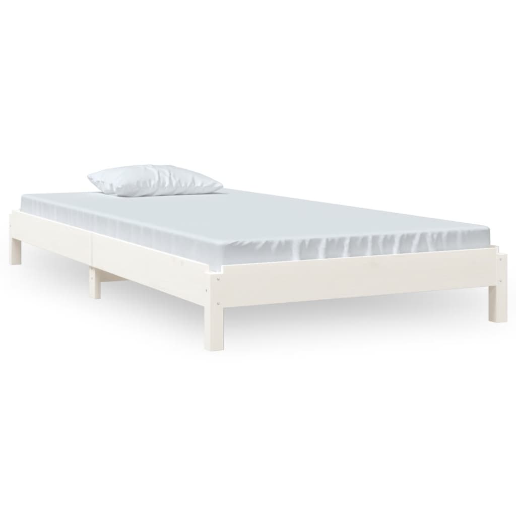 Stacking Bed White 90x190 cm Solid Pine Wood