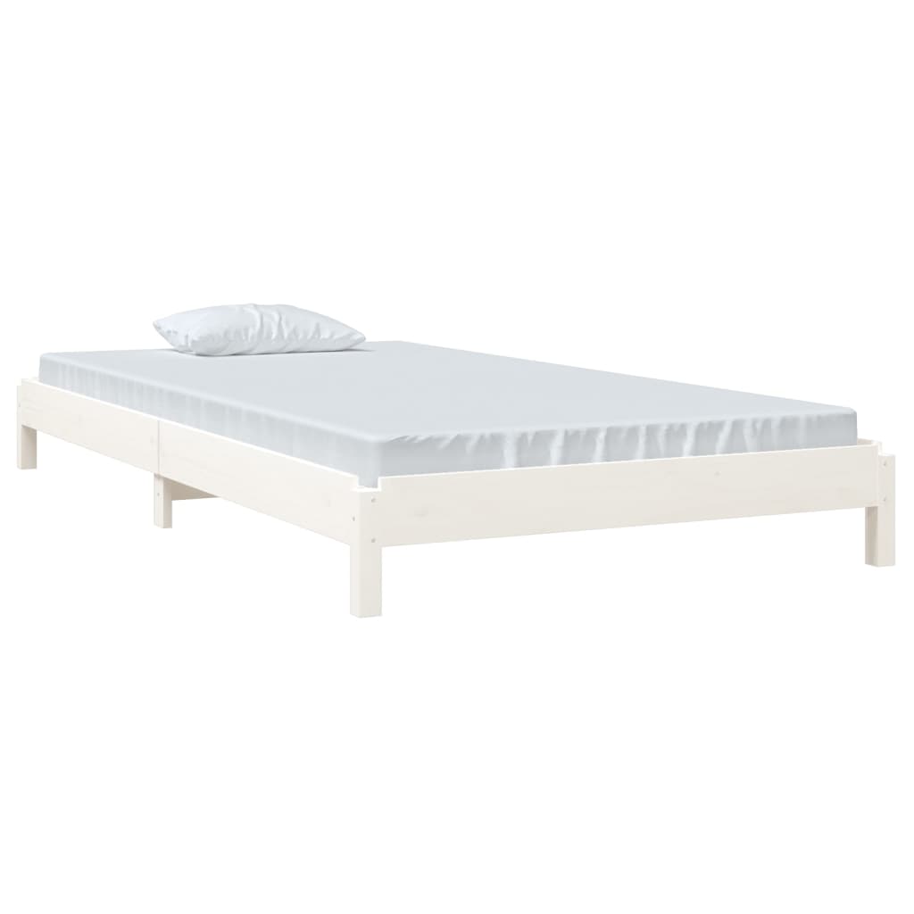 Stacking Bed White 90x190 cm Solid Pine Wood