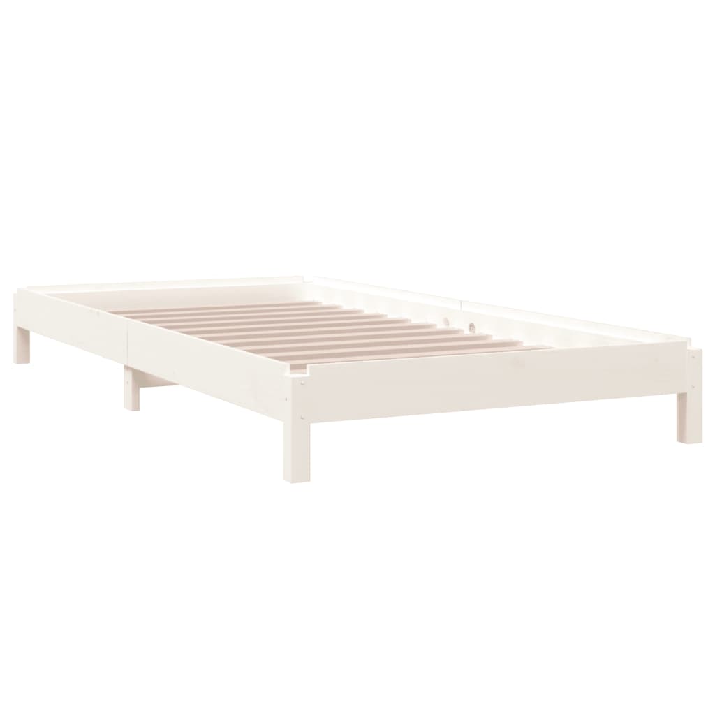 Stacking Bed White 90x190 cm Solid Pine Wood