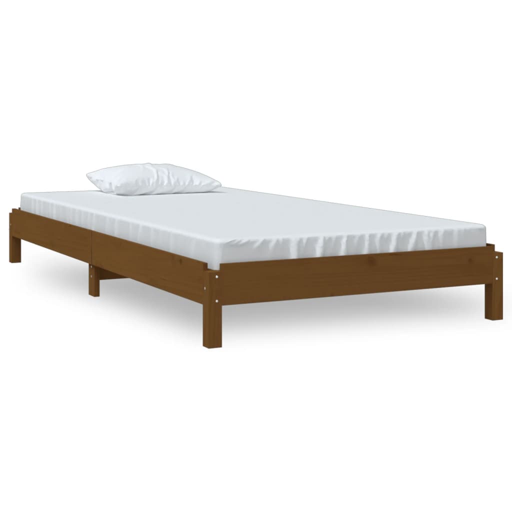 Stacking bed honey brown 90x190 cm solid pine wood