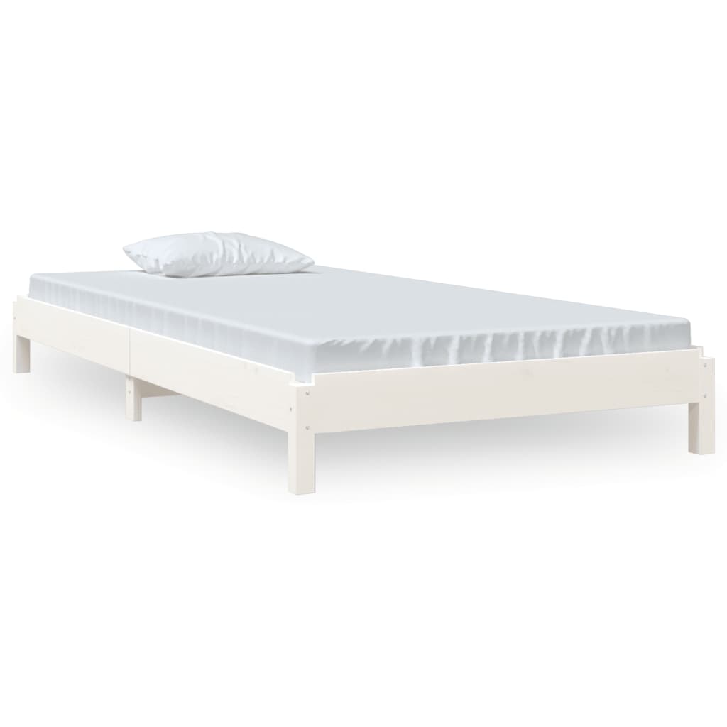 Stacking Bed White 75x190 cm Solid Pine