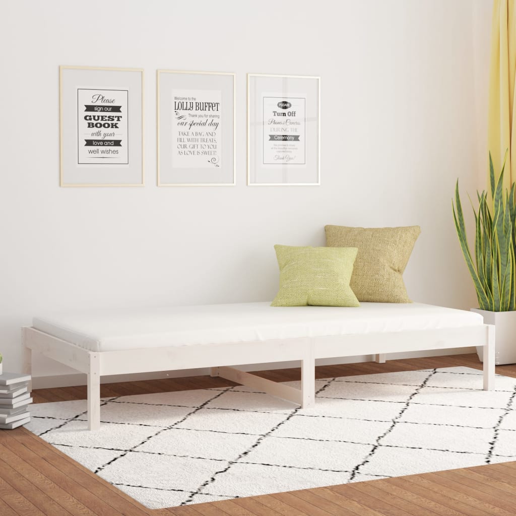 Daybed without mattress white 90x200 cm solid pine wood