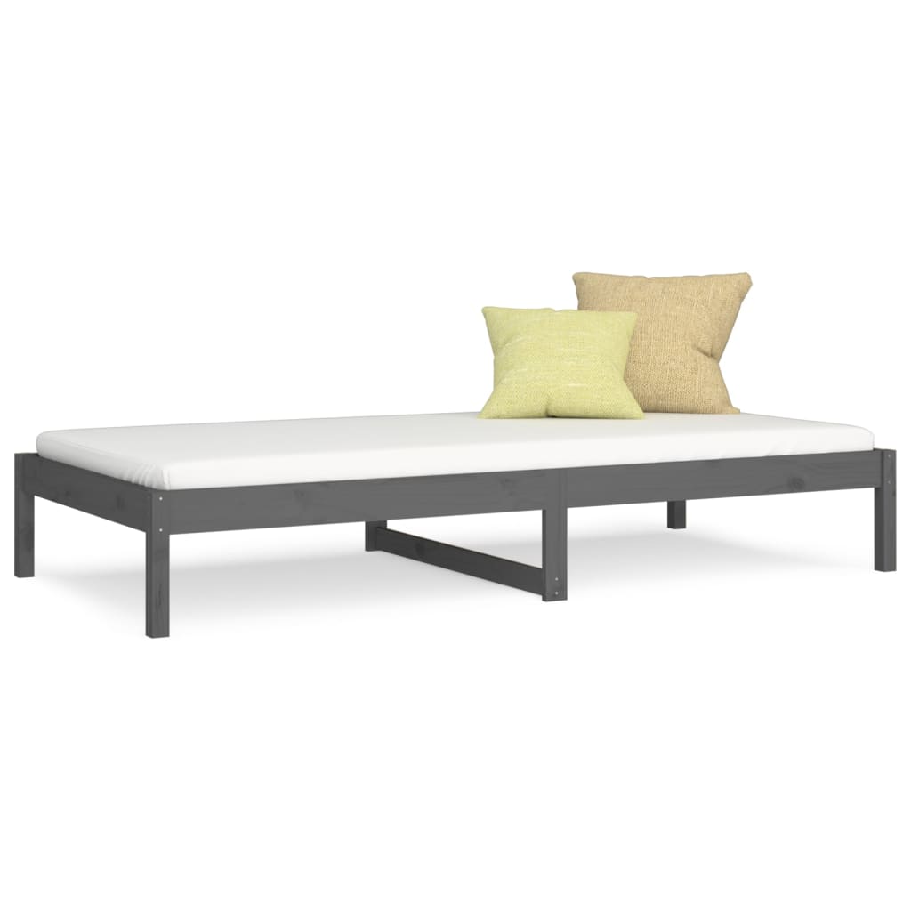 Daybed Grey 90x200 cm Solid Pine Wood