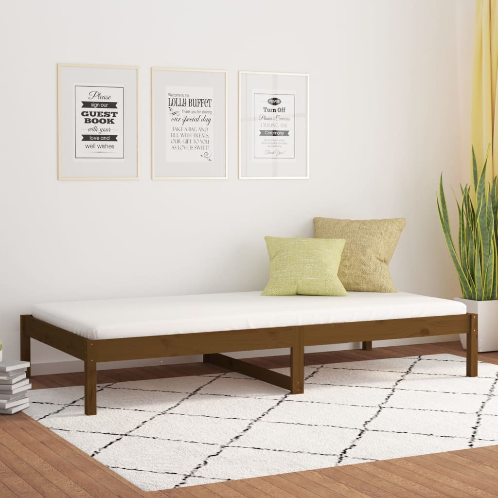 Daybed Honey Brown 90x190 cm Solid Pine Wood