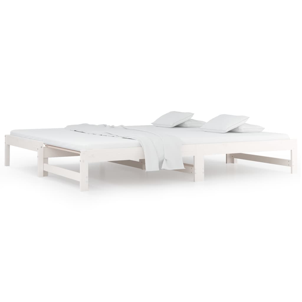 Daybed Extendable White 2x(90x200) cm Solid Pine