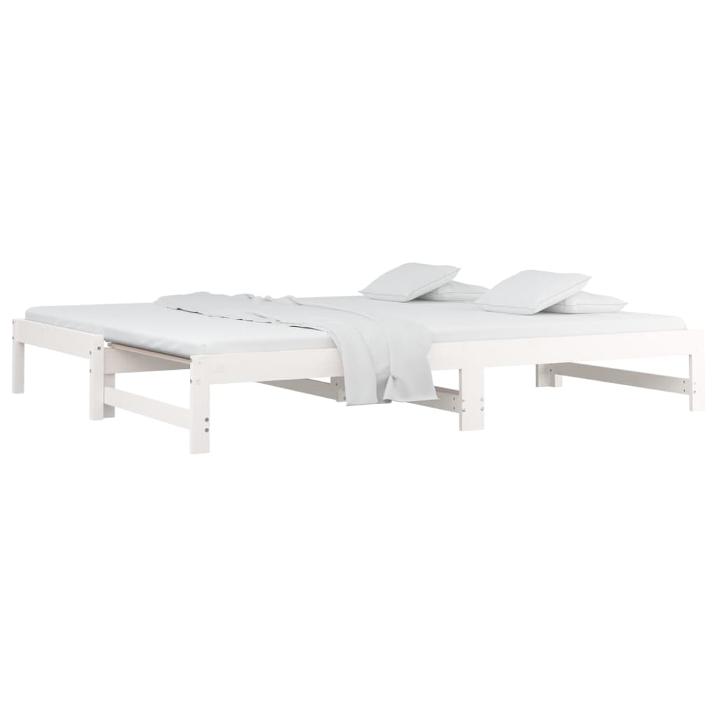 Daybed Extendable White 2x(90x200) cm Solid Pine